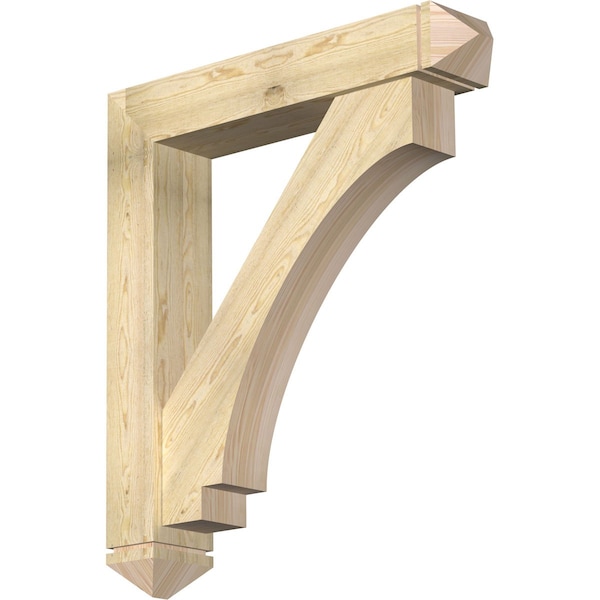 Ekena Millwork Imperial Arts and Crafts Rough Sawn Bracket w/ Offset Brace, Douglas Fir, 8"W x 42"D x 48"H BKT0806X42X48IMP03RDF - main